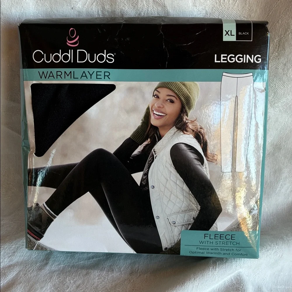 Cuddl Duds Black WarmLayer Leggings Womens XL Black NIB Fleece Leggings Comfort